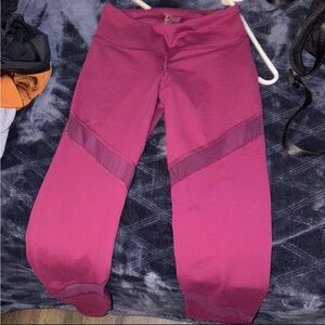 Old Navy Pink Leggings with Mesh Inserts
